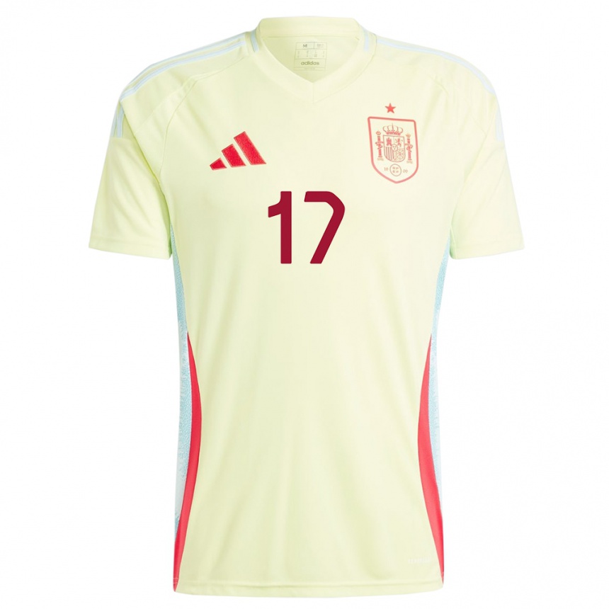 Férfi Labdarúgás Spanyolország Angel Ortiz #17 Sárga Idegenbeli Jersey 24-26 Mez Póló Ing