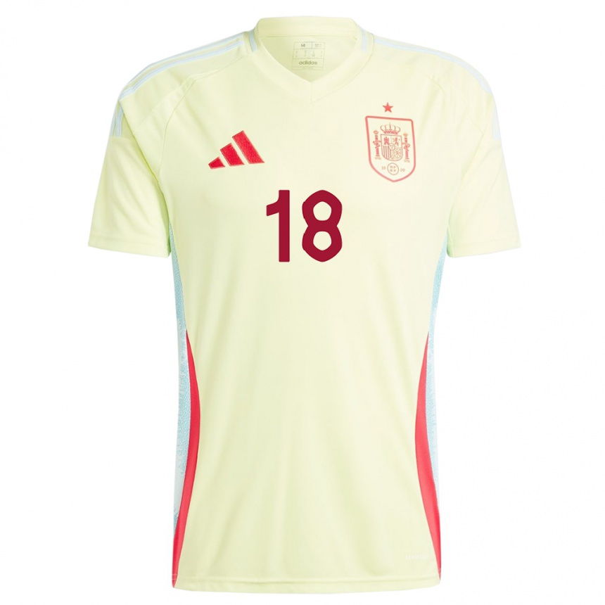 Férfi Labdarúgás Spanyolország Marta Cardona #18 Sárga Idegenbeli Jersey 24-26 Mez Póló Ing