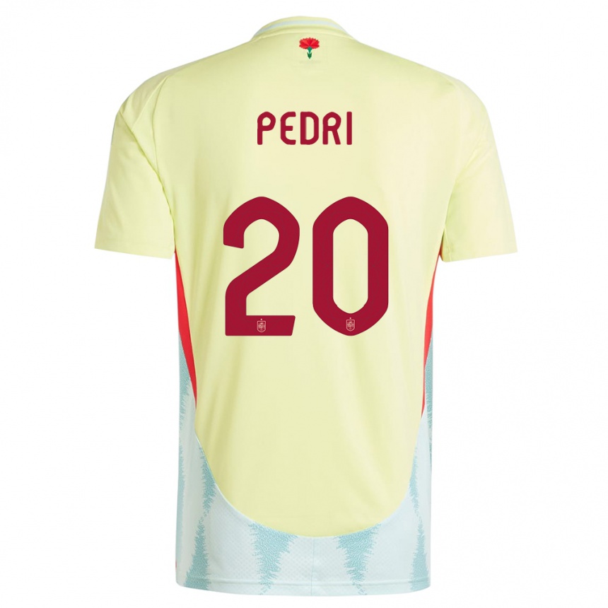 Férfi Labdarúgás Spanyolország Pedri #20 Sárga Idegenbeli Jersey 24-26 Mez Póló Ing