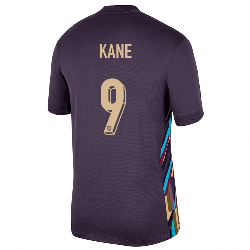 Férfi Labdarúgás Anglia Harry Kane #9 Sötét Mazsola Idegenbeli Jersey 24-26 Mez Póló Ing