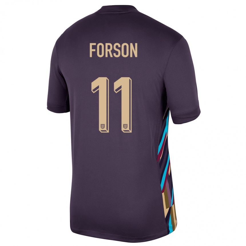 Férfi Labdarúgás Anglia Omari Forson #11 Sötét Mazsola Idegenbeli Jersey 24-26 Mez Póló Ing