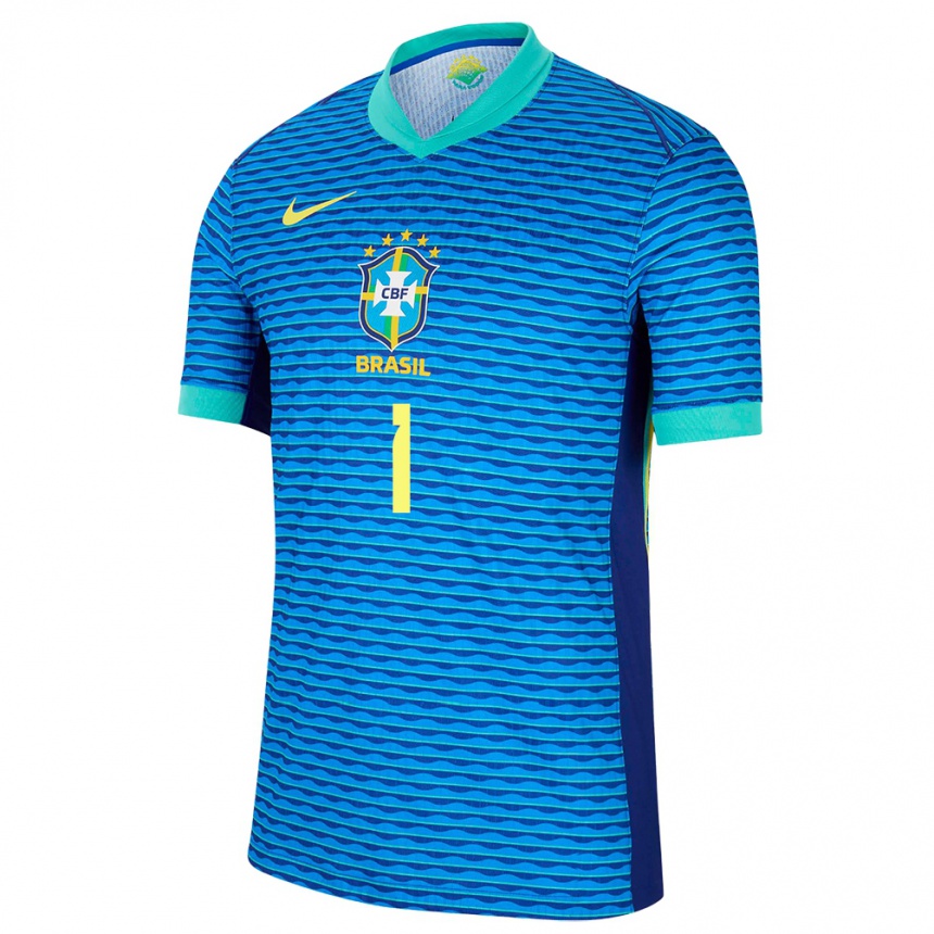 Férfi Labdarúgás Brazília Marcelo Eraclito #1 Kék Idegenbeli Jersey 24-26 Mez Póló Ing