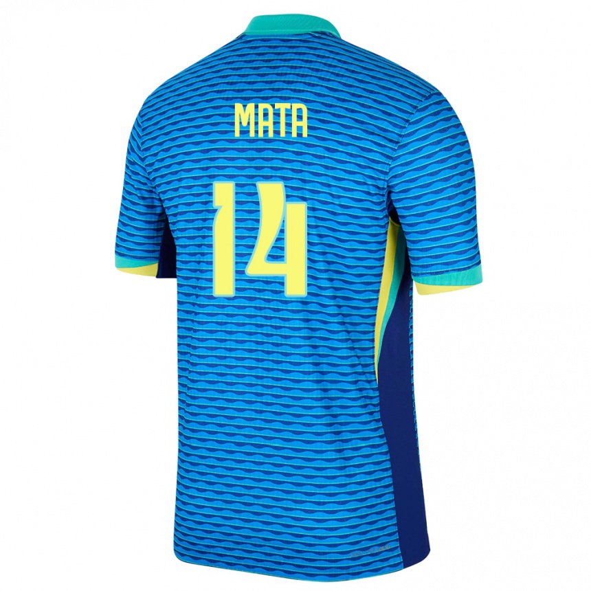 Férfi Labdarúgás Brazília Da Mata #14 Kék Idegenbeli Jersey 24-26 Mez Póló Ing