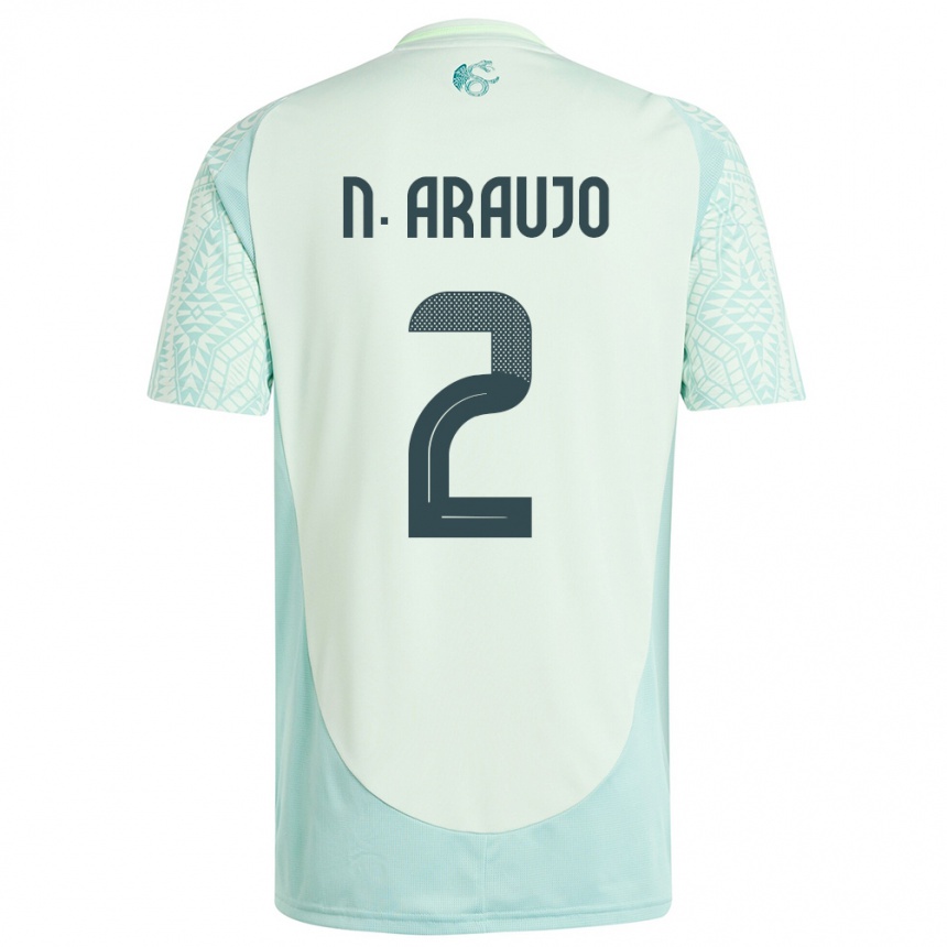 Férfi Labdarúgás Mexikó Nestor Araujo #2 Vászonzöld Idegenbeli Jersey 24-26 Mez Póló Ing