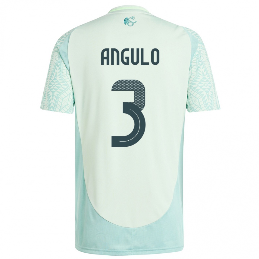 Férfi Labdarúgás Mexikó Jesus Angulo #3 Vászonzöld Idegenbeli Jersey 24-26 Mez Póló Ing