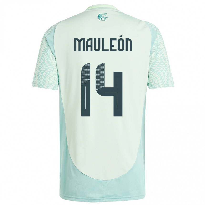 Férfi Labdarúgás Mexikó Natalia Mauleon #14 Vászonzöld Idegenbeli Jersey 24-26 Mez Póló Ing