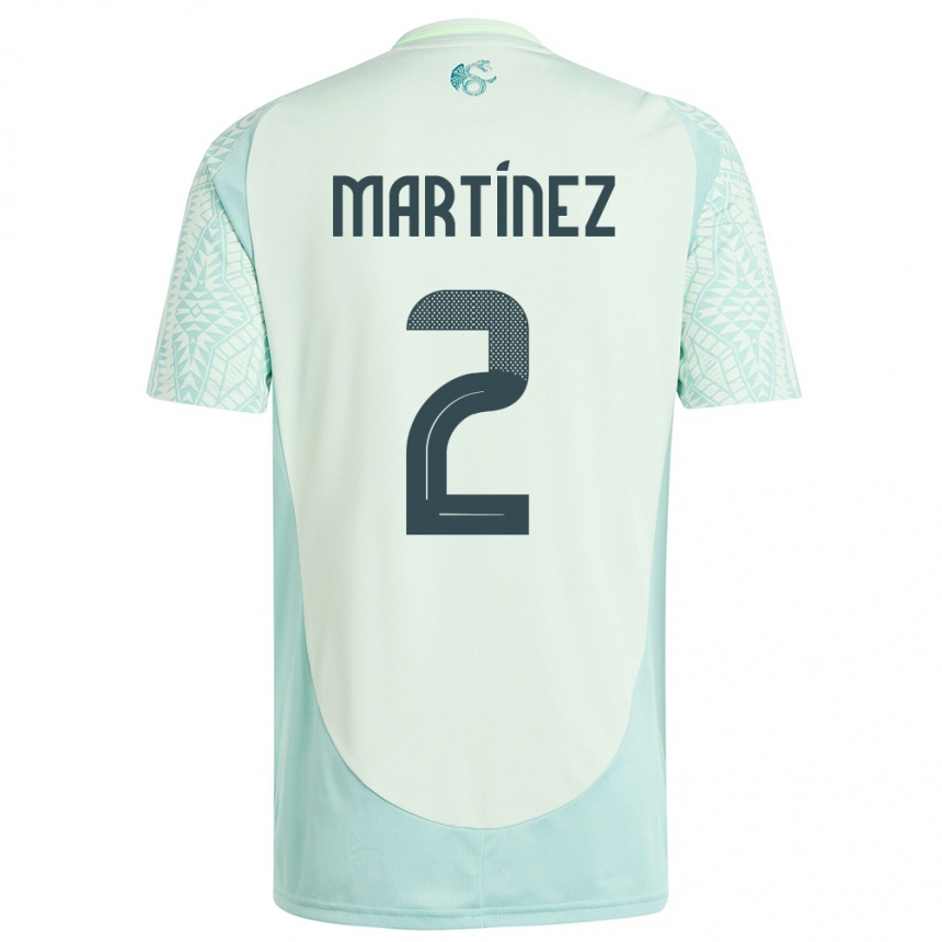 Férfi Labdarúgás Mexikó Emilio Martinez #2 Vászonzöld Idegenbeli Jersey 24-26 Mez Póló Ing