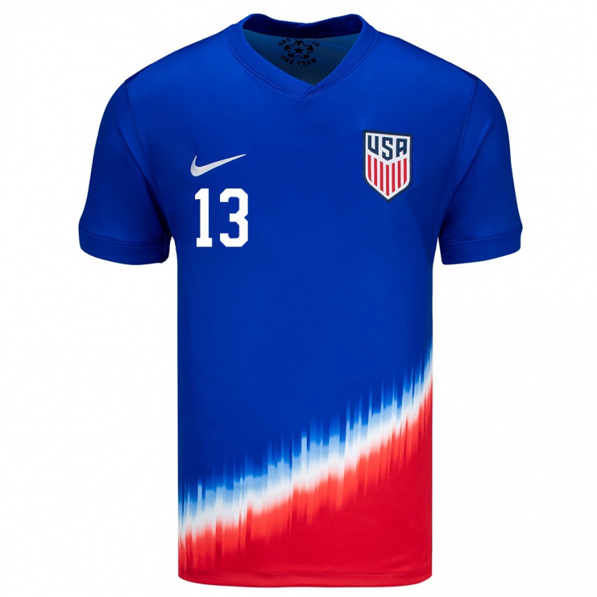 Férfi Labdarúgás Egyesült Államok Jordan Morris #13 Kék Idegenbeli Jersey 24-26 Mez Póló Ing