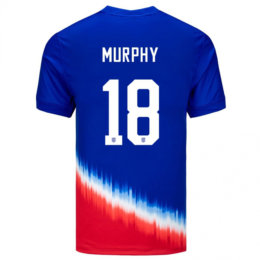 Férfi Labdarúgás Egyesült Államok Casey Murphy #18 Kék Idegenbeli Jersey 24-26 Mez Póló Ing