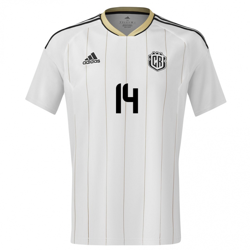 Férfi Labdarúgás Costa Rica Orlando Galo #14 Fehér Idegenbeli Jersey 24-26 Mez Póló Ing