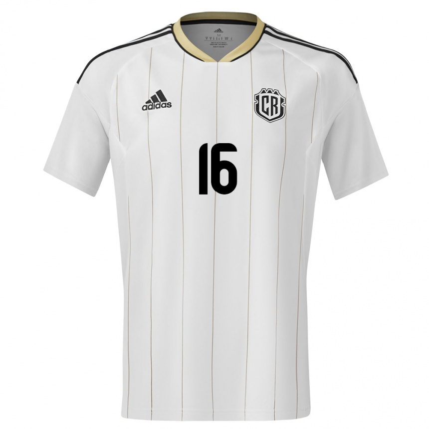 Férfi Labdarúgás Costa Rica Andrey Salmeron #16 Fehér Idegenbeli Jersey 24-26 Mez Póló Ing