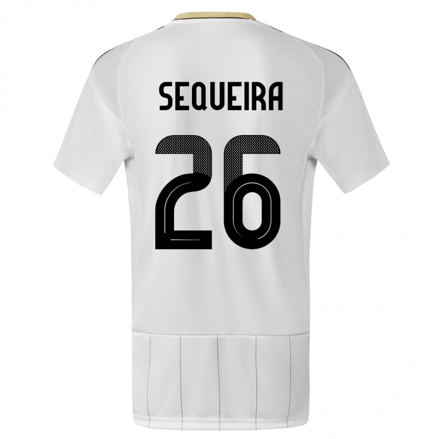 Férfi Labdarúgás Costa Rica Douglas Sequeira #26 Fehér Idegenbeli Jersey 24-26 Mez Póló Ing