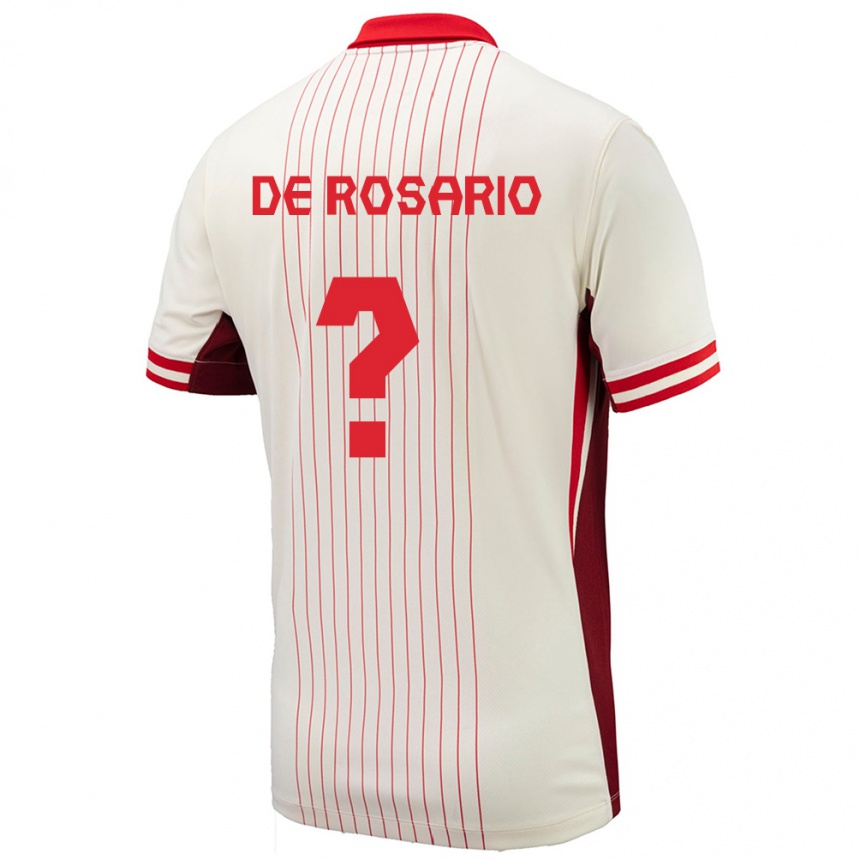 Férfi Labdarúgás Kanada Adisa De Rosario #0 Fehér Idegenbeli Jersey 24-26 Mez Póló Ing