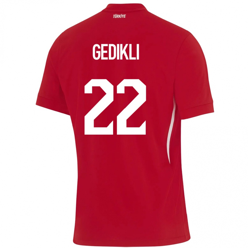 Férfi Labdarúgás Törökország Berkant Gedikli #22 Piros Idegenbeli Jersey 24-26 Mez Póló Ing