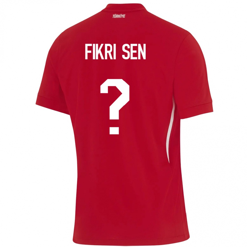 Férfi Labdarúgás Törökország Yağız Fikri Şen #0 Piros Idegenbeli Jersey 24-26 Mez Póló Ing