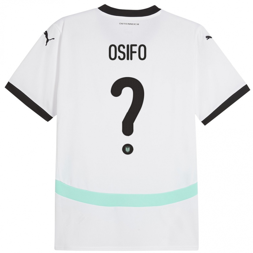 Férfi Labdarúgás Ausztria David Osifo #0 Fehér Idegenbeli Jersey 24-26 Mez Póló Ing