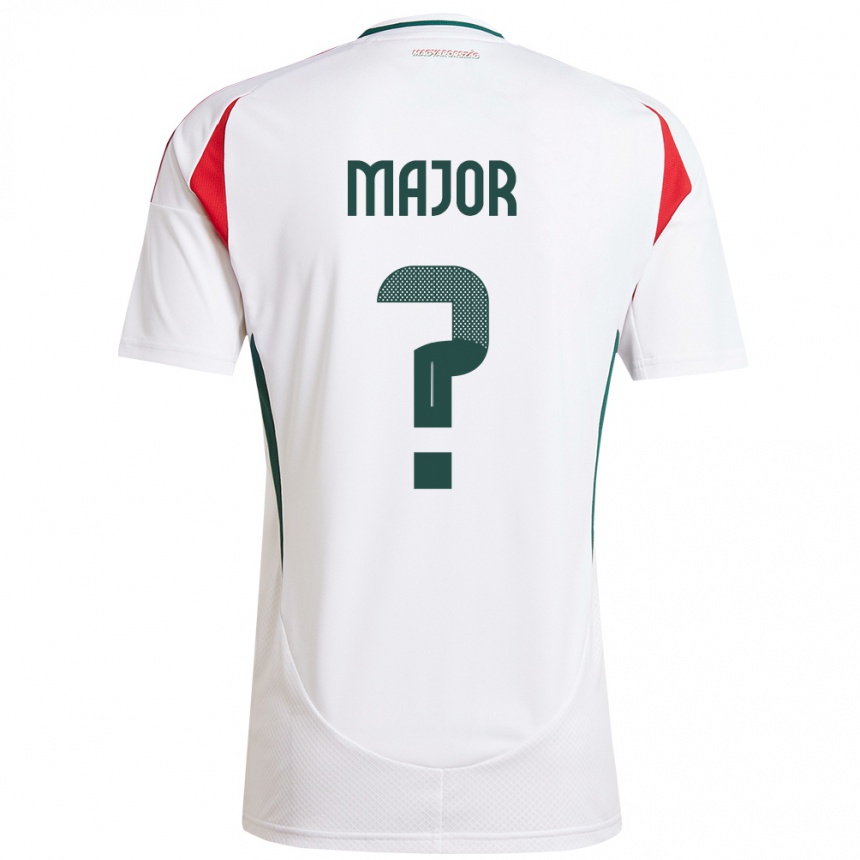 Férfi Labdarúgás Magyarország Marcell Major #0 Fehér Idegenbeli Jersey 24-26 Mez Póló Ing