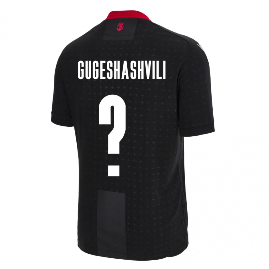 Férfi Labdarúgás Grúzia Zaza Gugeshashvili #0 Fekete Idegenbeli Jersey 24-26 Mez Póló Ing