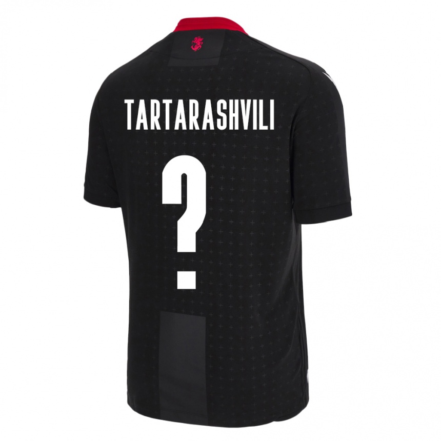 Férfi Labdarúgás Grúzia Saba Tartarashvili #0 Fekete Idegenbeli Jersey 24-26 Mez Póló Ing