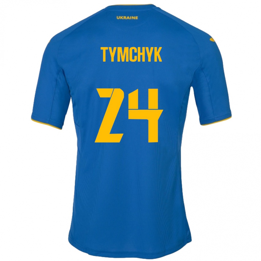 Férfi Labdarúgás Ukrajna Oleksandr Tymchyk #24 Kék Idegenbeli Jersey 24-26 Mez Póló Ing