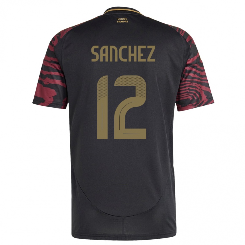 Férfi Labdarúgás Peru Maryory Sánchez #12 Fekete Idegenbeli Jersey 24-26 Mez Póló Ing