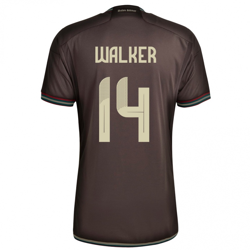 Férfi Labdarúgás Jamaica Ricshya Walker #14 Éjszakai Barna Idegenbeli Jersey 24-26 Mez Póló Ing