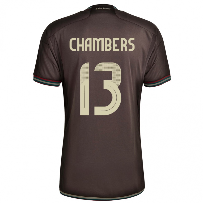 Férfi Labdarúgás Jamaica Chris-Ann Chambers #13 Éjszakai Barna Idegenbeli Jersey 24-26 Mez Póló Ing