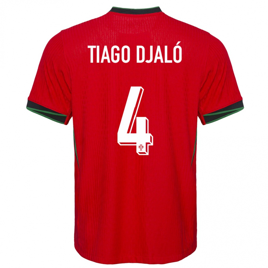 Női Labdarúgás Portugália Tiago Djalo #4 Piros Hazai Jersey 24-26 Mez Póló Ing