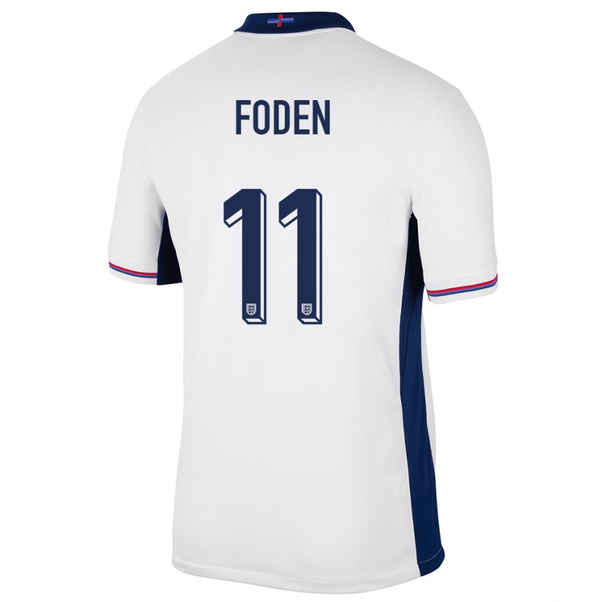 Női Labdarúgás Anglia Phil Foden #11 Fehér Hazai Jersey 24-26 Mez Póló Ing