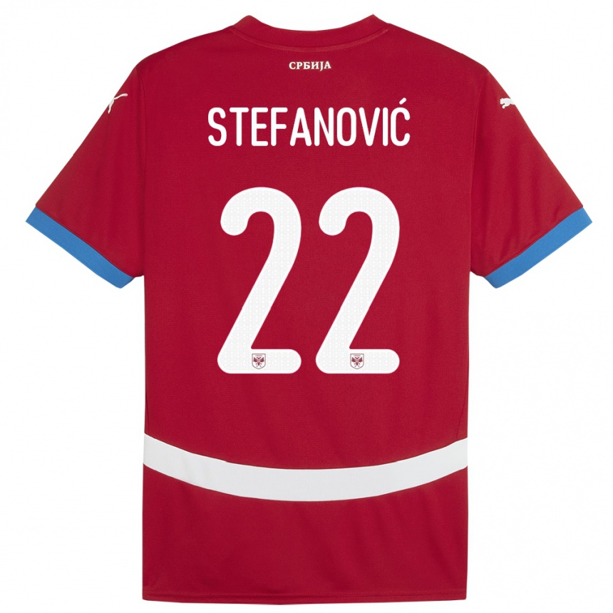 Női Labdarúgás Szerbia Dejana Stefanovic #22 Piros Hazai Jersey 24-26 Mez Póló Ing