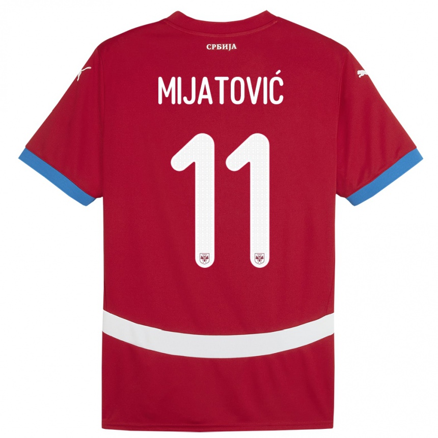 Női Labdarúgás Szerbia Jovan Mijatovic #11 Piros Hazai Jersey 24-26 Mez Póló Ing