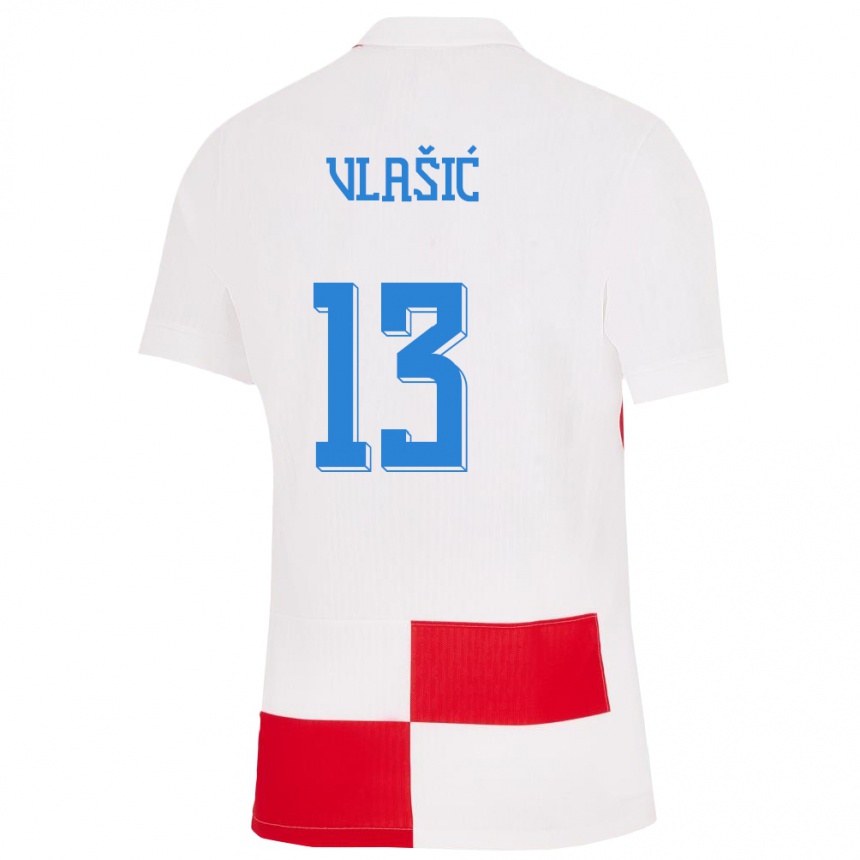 Női Labdarúgás Horvátország Nikola Vlasic #13 Fehér Piros Hazai Jersey 24-26 Mez Póló Ing