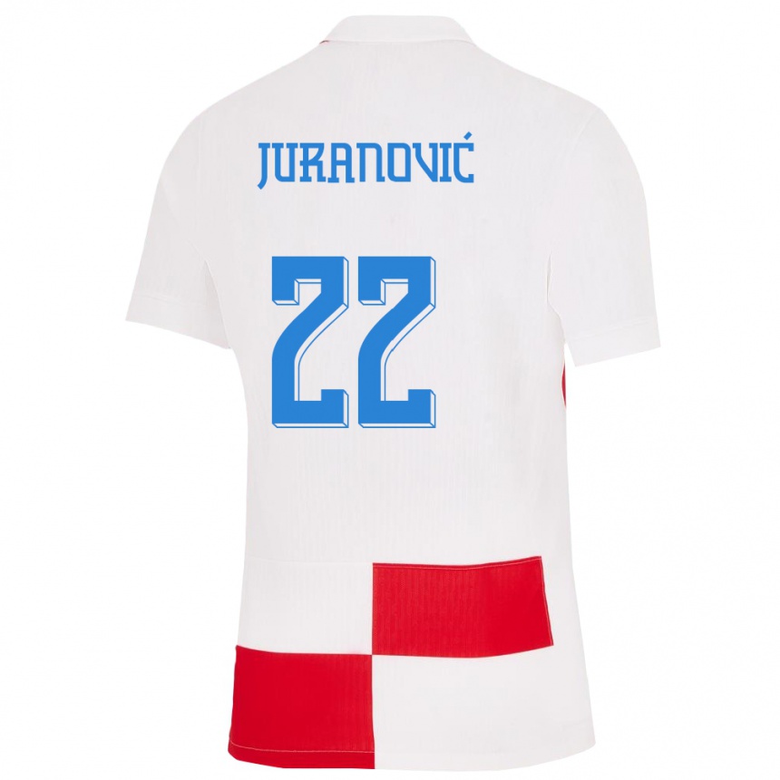 Női Labdarúgás Horvátország Josip Juranovic #22 Fehér Piros Hazai Jersey 24-26 Mez Póló Ing