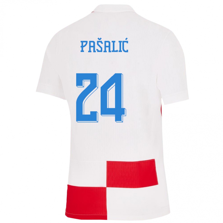 Női Labdarúgás Horvátország Marco Pasalic #24 Fehér Piros Hazai Jersey 24-26 Mez Póló Ing