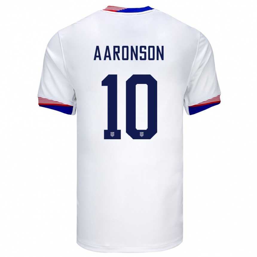 Női Labdarúgás Egyesült Államok Paxten Aaronson #10 Fehér Hazai Jersey 24-26 Mez Póló Ing