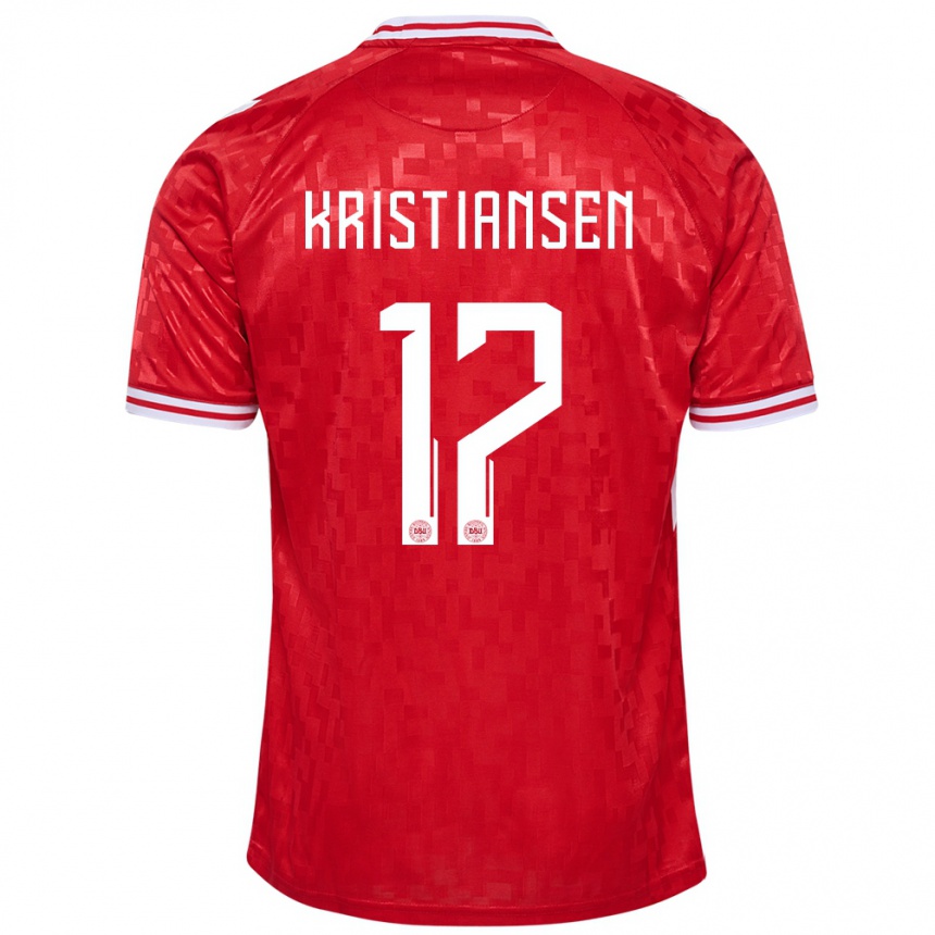 Női Labdarúgás Dánia Victor Kristiansen #17 Piros Hazai Jersey 24-26 Mez Póló Ing