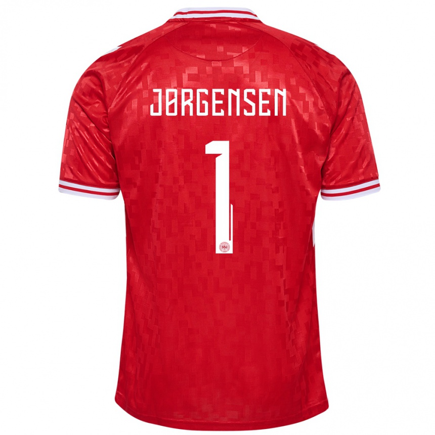 Női Labdarúgás Dánia Filip Jørgensen #1 Piros Hazai Jersey 24-26 Mez Póló Ing