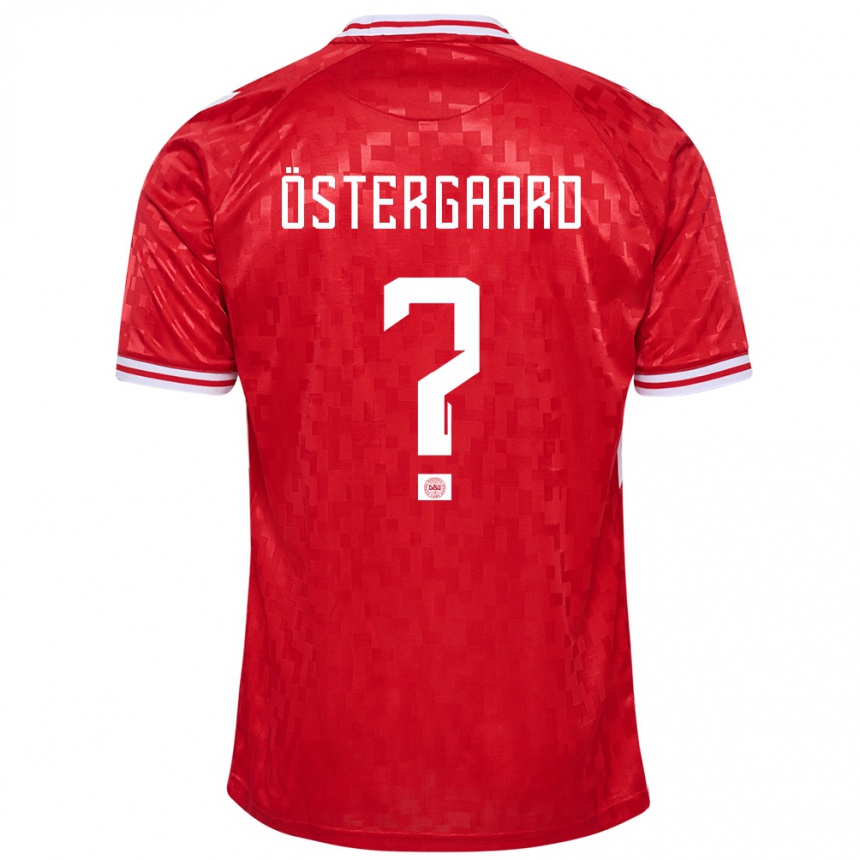 Női Labdarúgás Dánia Christian Östergaard #0 Piros Hazai Jersey 24-26 Mez Póló Ing