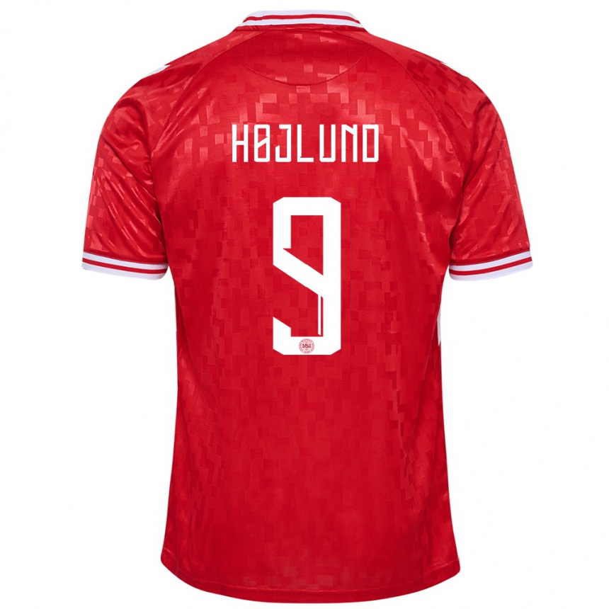 Női Labdarúgás Dánia Emil Højlund #9 Piros Hazai Jersey 24-26 Mez Póló Ing