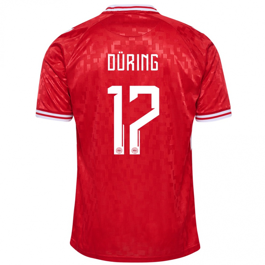 Női Labdarúgás Dánia Rasmus Düring #17 Piros Hazai Jersey 24-26 Mez Póló Ing