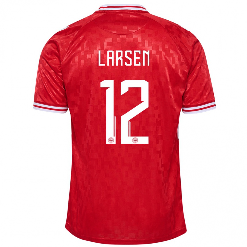 Női Labdarúgás Dánia Stine Larsen #12 Piros Hazai Jersey 24-26 Mez Póló Ing