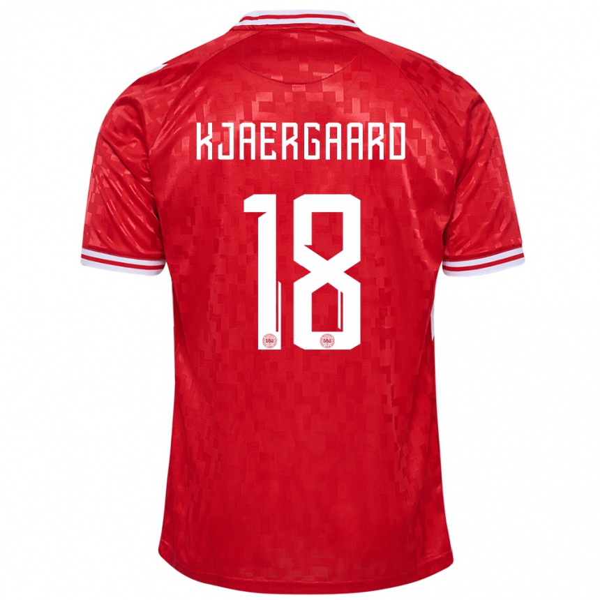 Női Labdarúgás Dánia Maurits Kjaergaard #18 Piros Hazai Jersey 24-26 Mez Póló Ing