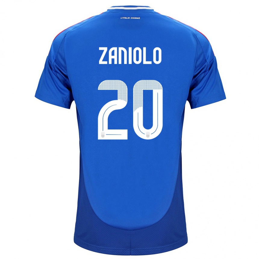 Női Labdarúgás Olaszország Nicolò Zaniolo #20 Kék Hazai Jersey 24-26 Mez Póló Ing