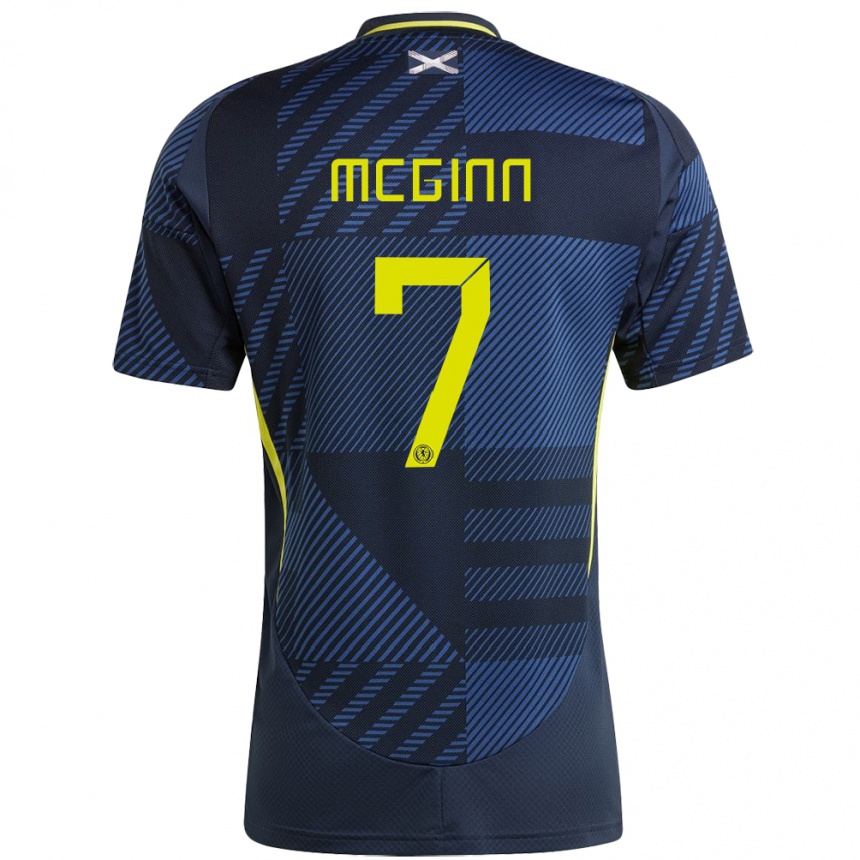 Női Labdarúgás Skócia John Mcginn #7 Sötétkék Hazai Jersey 24-26 Mez Póló Ing