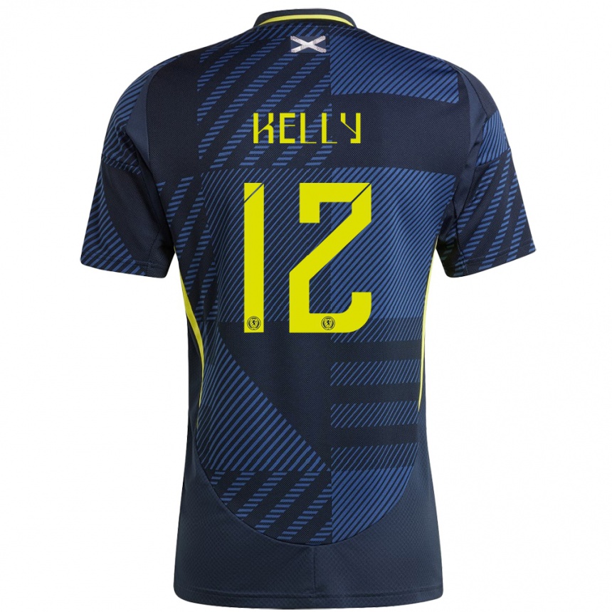 Női Labdarúgás Skócia Liam Kelly #12 Sötétkék Hazai Jersey 24-26 Mez Póló Ing