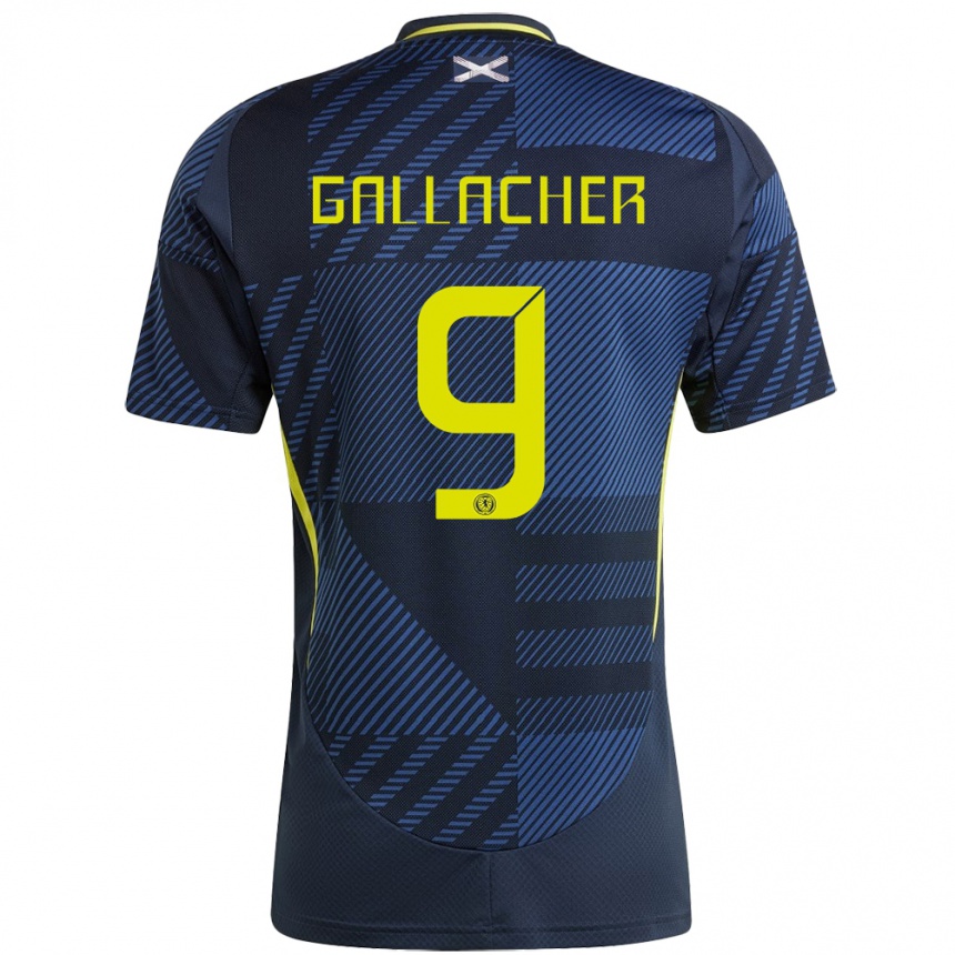 Női Labdarúgás Skócia Amy Gallacher #9 Sötétkék Hazai Jersey 24-26 Mez Póló Ing