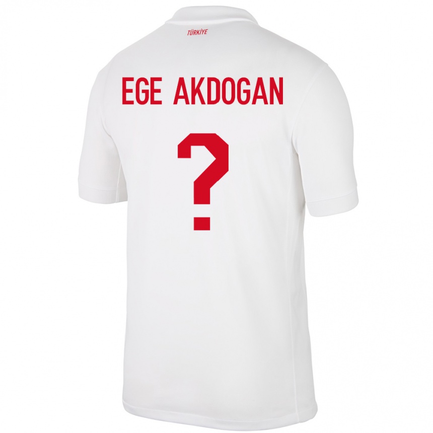 Női Labdarúgás Törökország Hasan Ege Akdoğan #0 Fehér Hazai Jersey 24-26 Mez Póló Ing