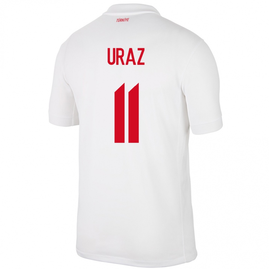 Női Labdarúgás Törökország Yağmur Uraz #11 Fehér Hazai Jersey 24-26 Mez Póló Ing