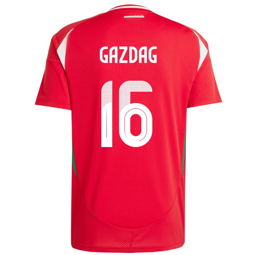 Női Labdarúgás Magyarország Dániel Gazdag #16 Piros Hazai Jersey 24-26 Mez Póló Ing