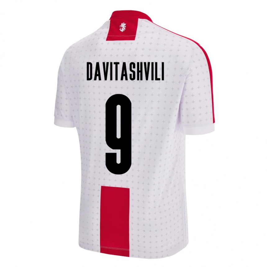 Női Labdarúgás Grúzia Zuriko Davitashvili #9 Fehér Hazai Jersey 24-26 Mez Póló Ing